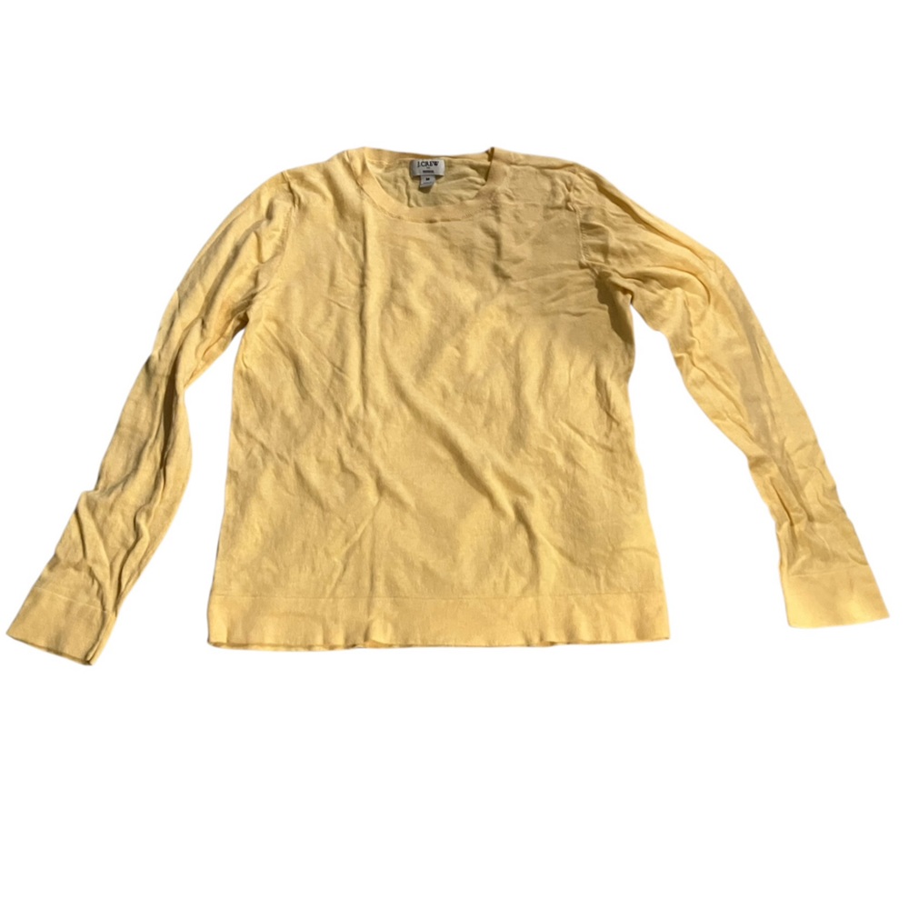 J.Crew Factory Teddie Long sleeve cotton sweater, yellow, medium